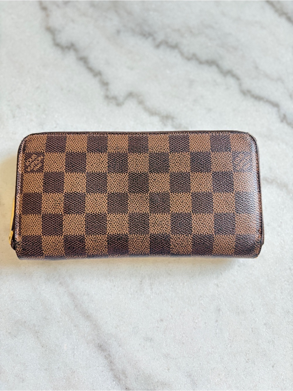 Louis Vuitton Damier Ebene Zippy Wallet with COA